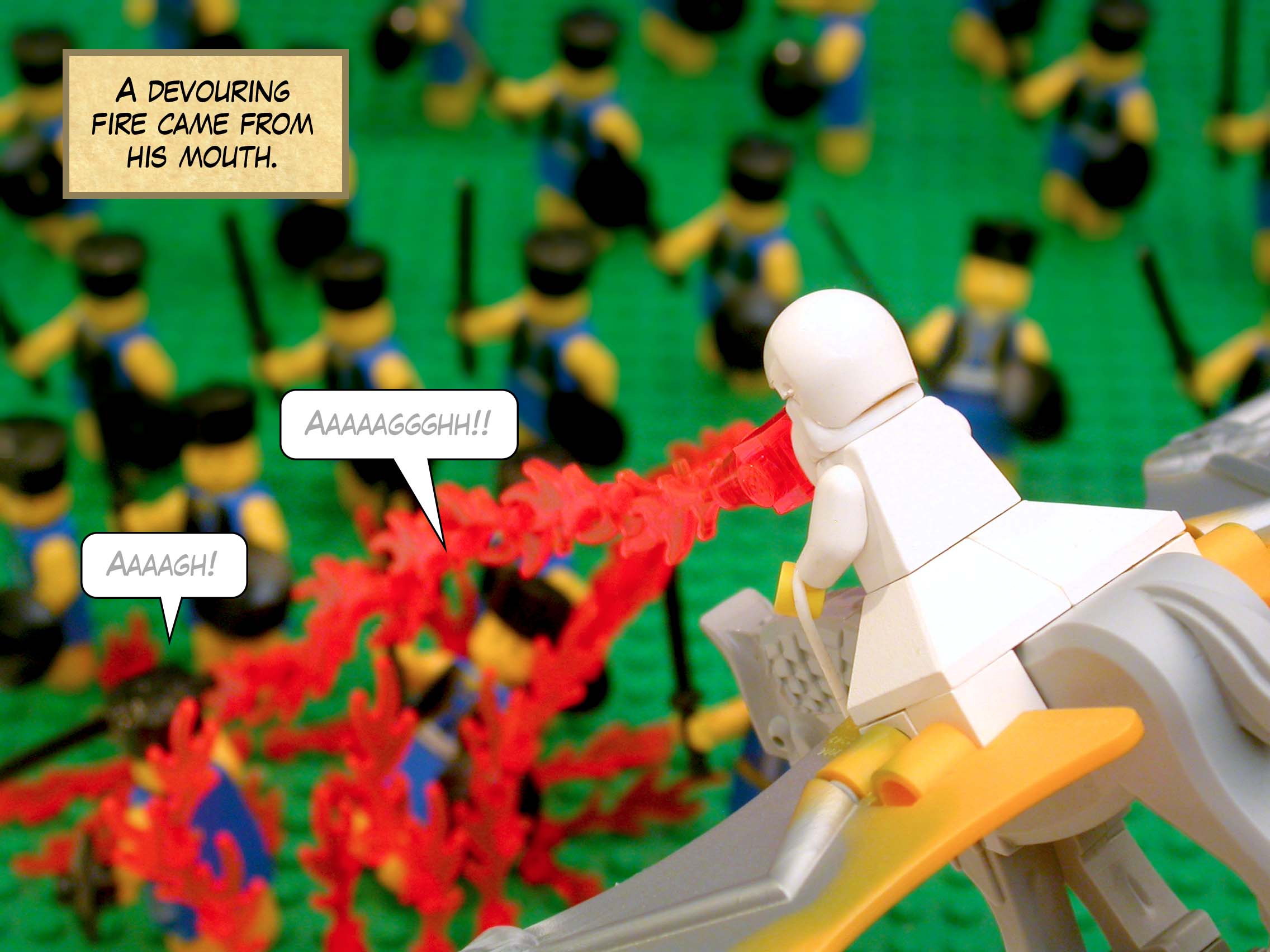 'A devouring fire came from his mouth.'