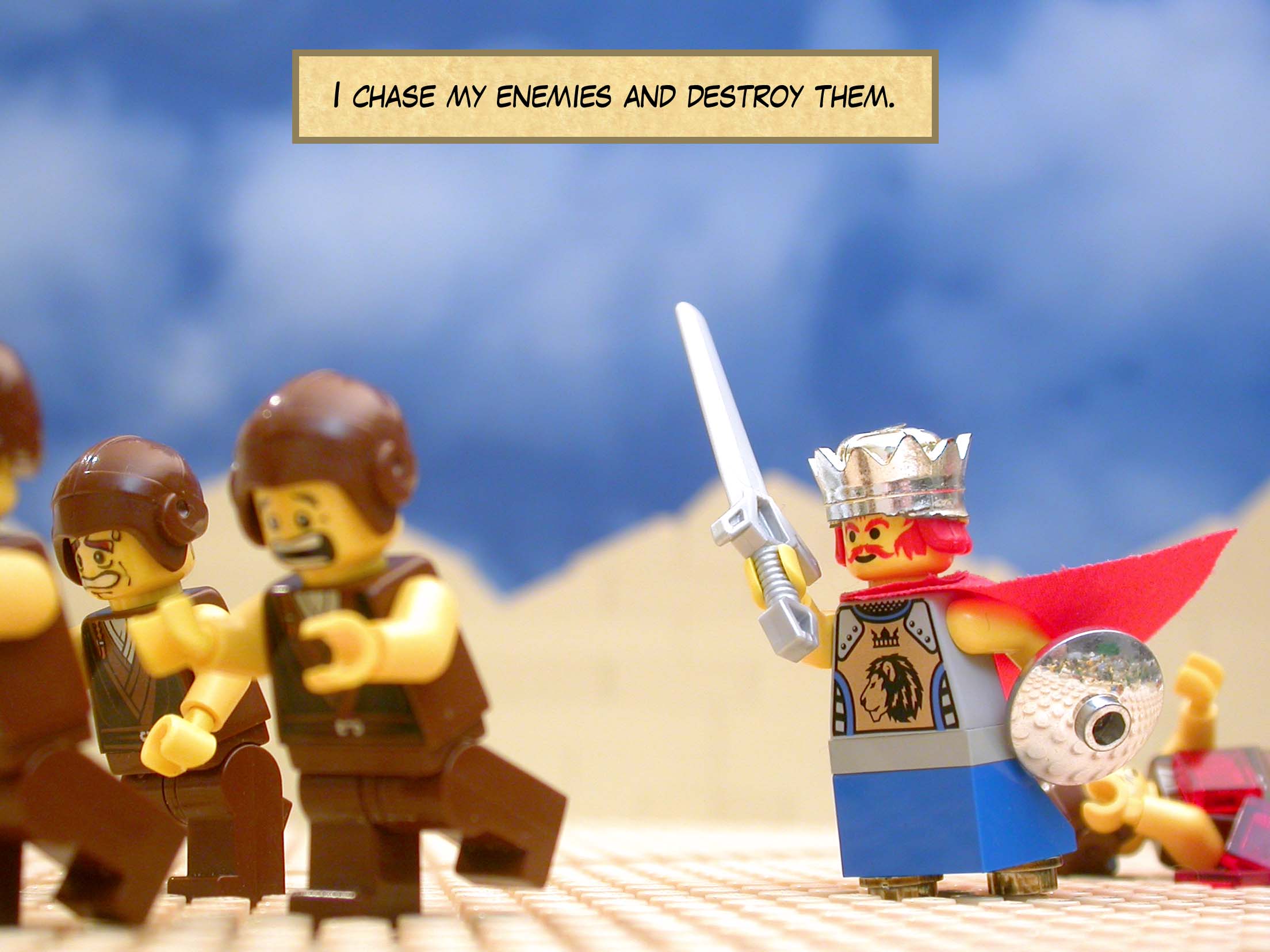 'I chase my enemies and destroy them.'