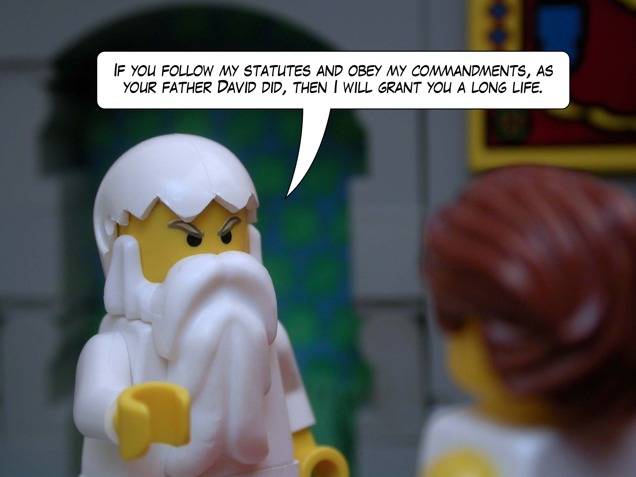 'If you follow my statutes and obey my commandments, <a href="../../david_vs_saul/david_mutilates_200_gets_married/1s18_27a.html">as your father David did</a>, then I will grant you a long life.'