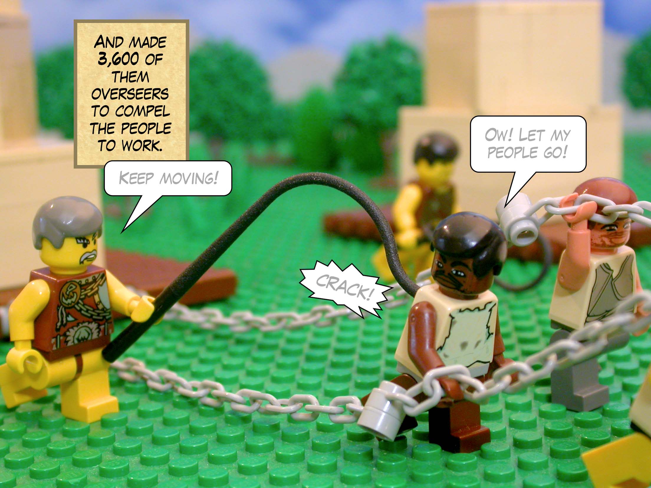 And made 3,600 of them overseers to compel the people to work.