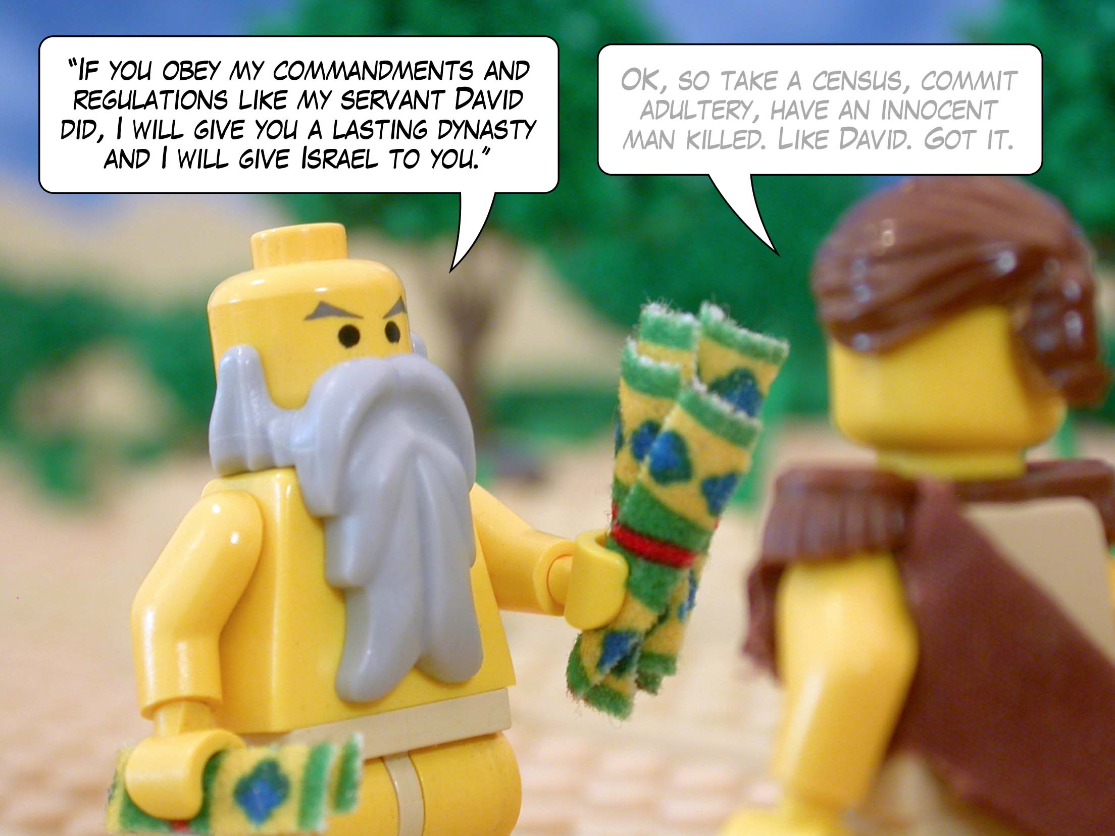 '"If you obey my commandments and regulations like my servant David did, I will give you a lasting dynasty and I will give Israel to you.'"