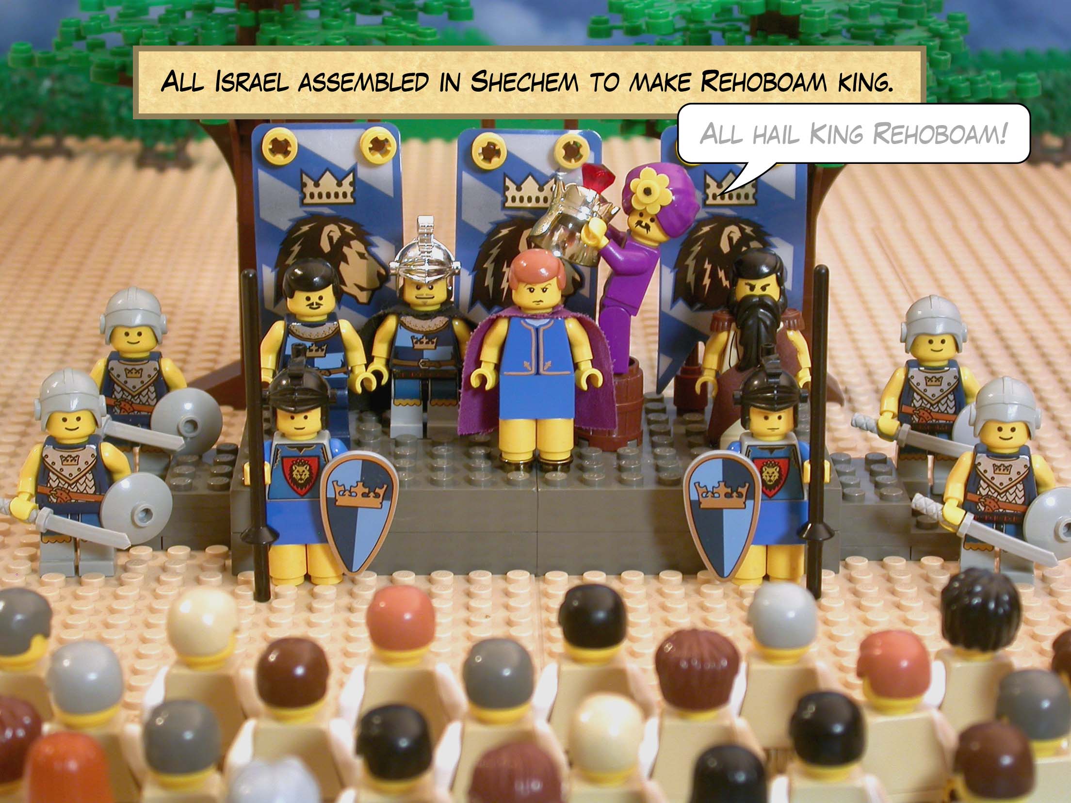 All Israel assembled in Shechem to make Rehoboam king.