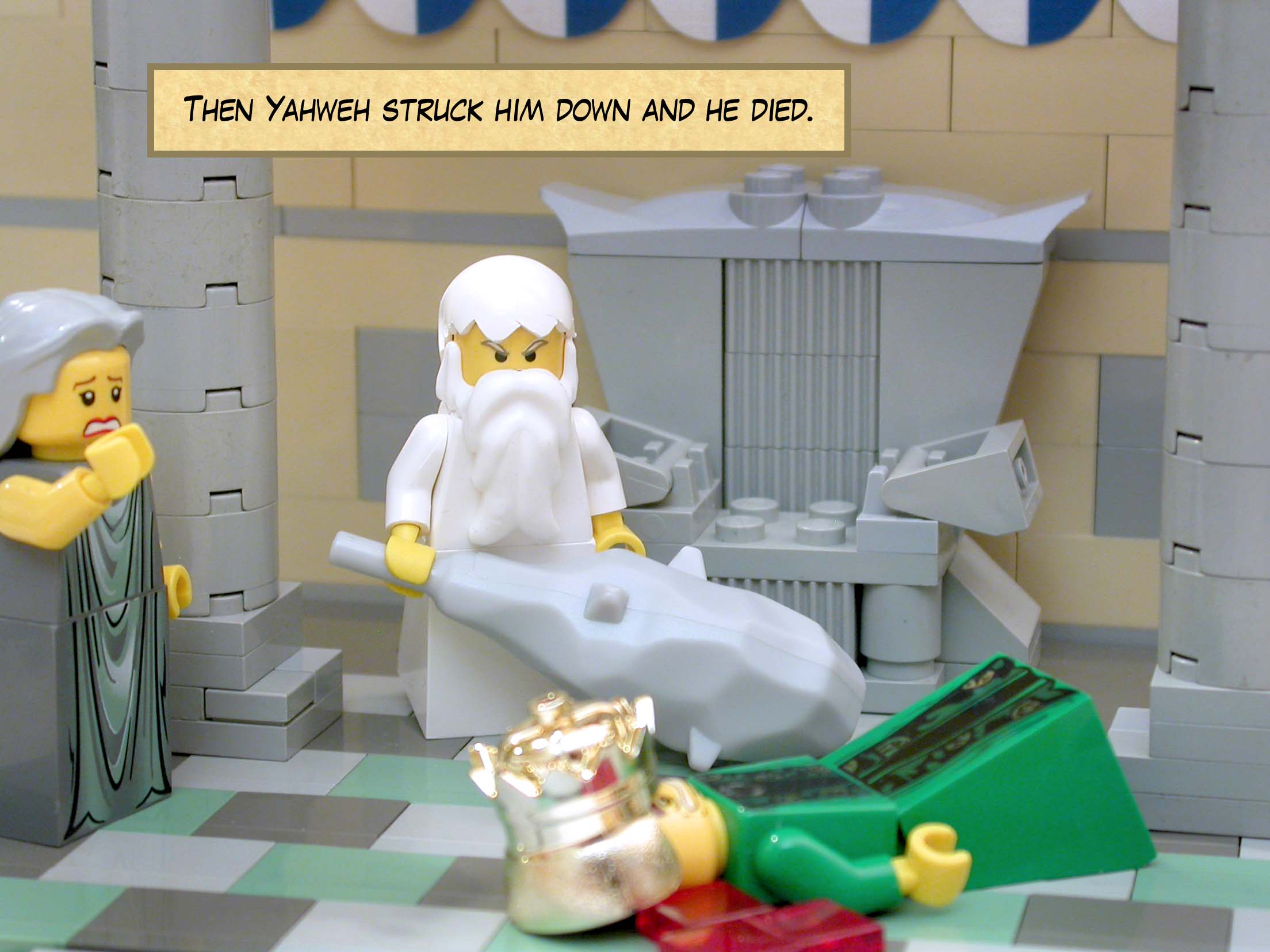 Then Yahweh struck him down and he died.