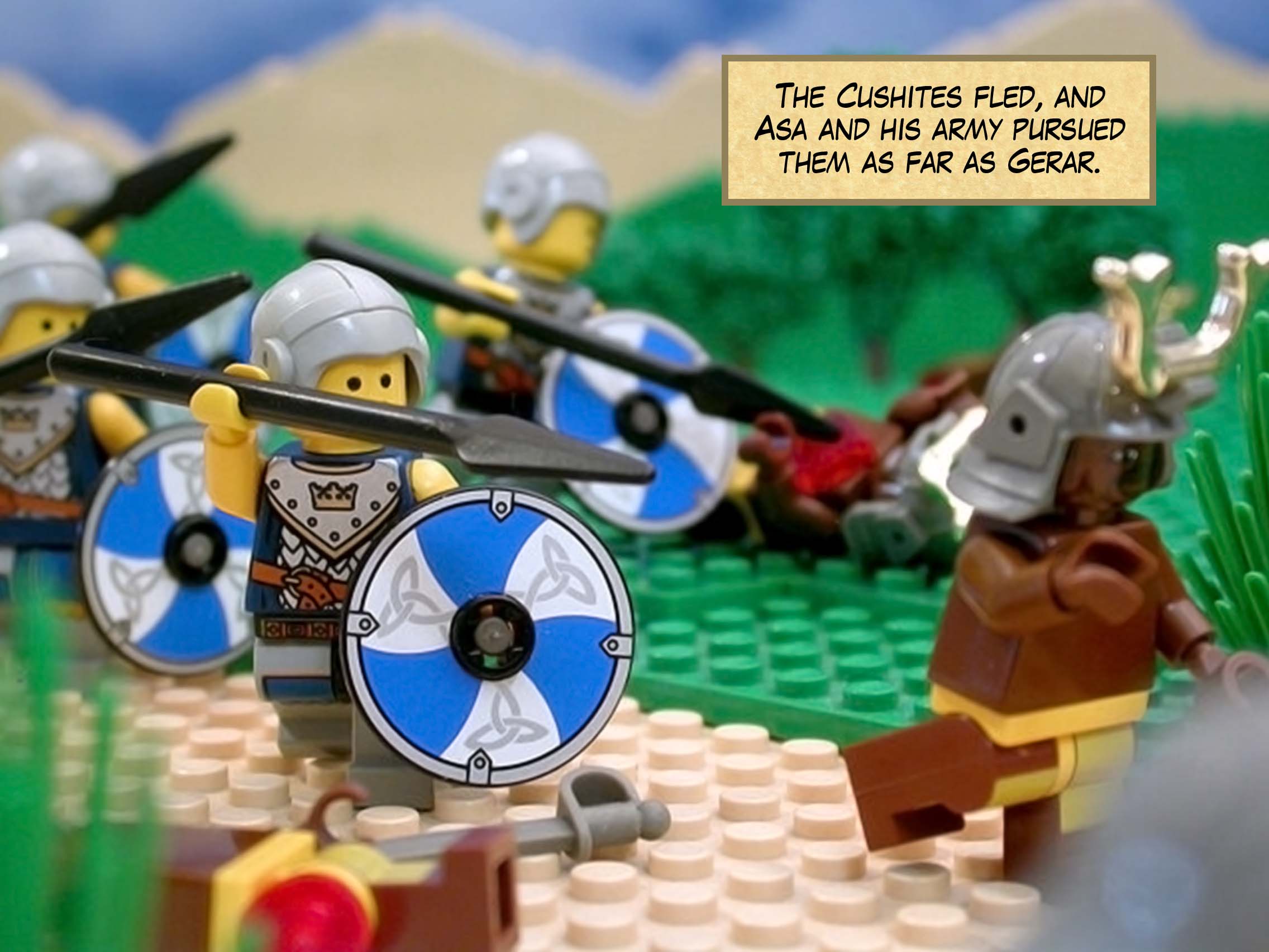 The Cushites fled, and Asa and his army pursued them as far as Gerar.