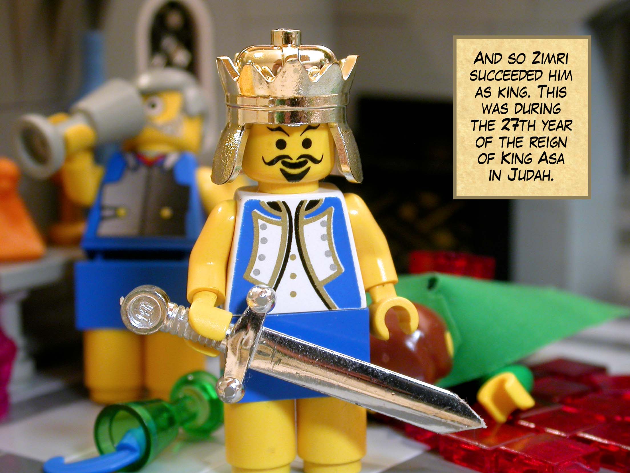 And so Zimri succeeded him as king. This was during the twenty-seventh year of the reign of King Asa in Judah.