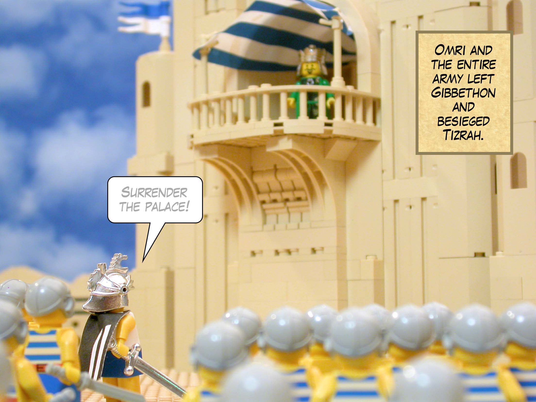 Omri and the entire army left Gibbethon and besieged Tizrah.