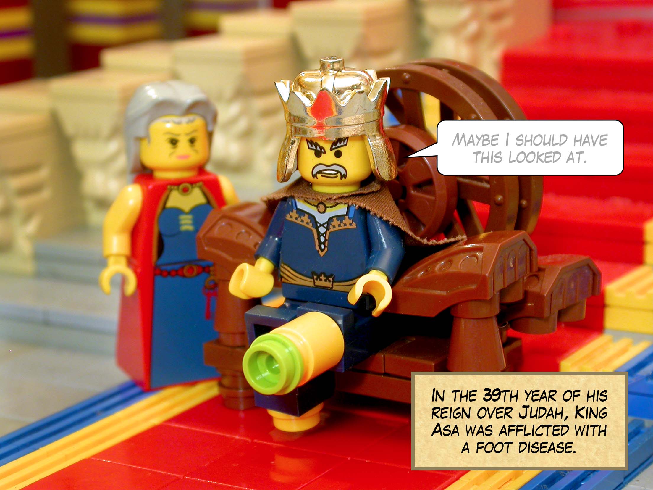 In the thirty-ninth year of his reign over Judah, King Asa was afflicted with a foot disease.