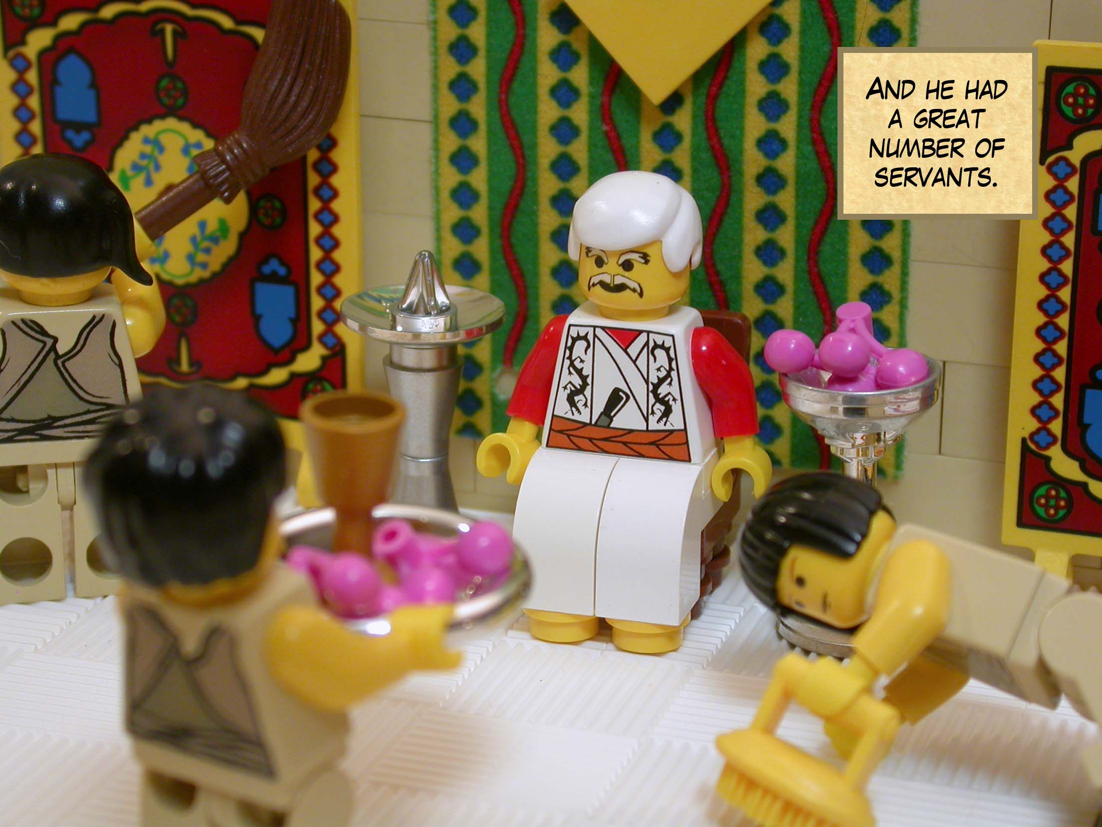 And he had a great number of servants.