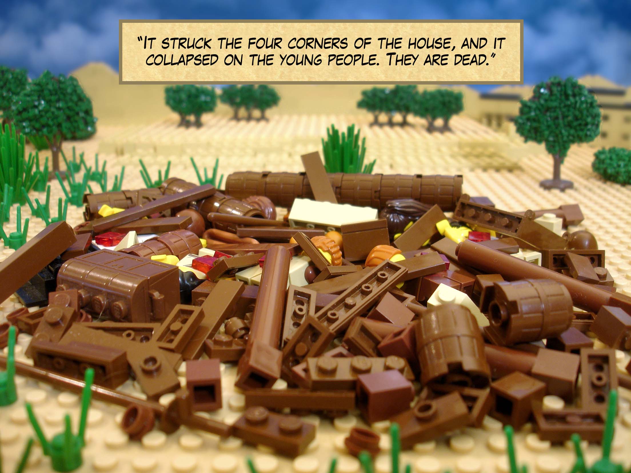 'It struck the four corners of the house, and it collapsed on the young people. They are dead.'<br>