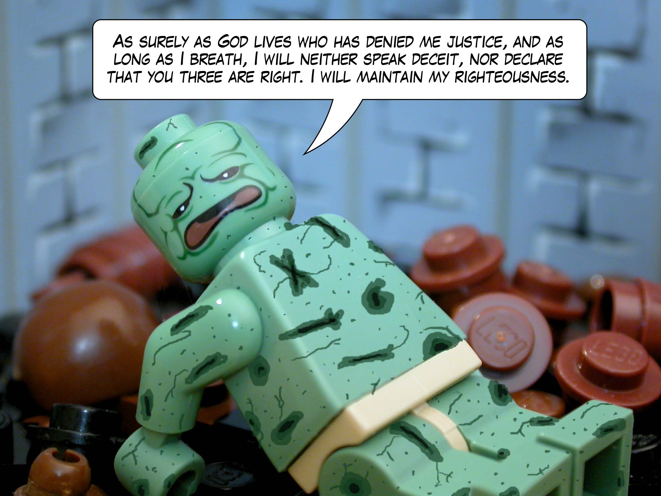 Job answered, saying, 'I have never deviated from his commands, but his hand is heavy against me despite my groaning. If only I knew where to find him, I would go to his house and I would state my case before him.'<br>