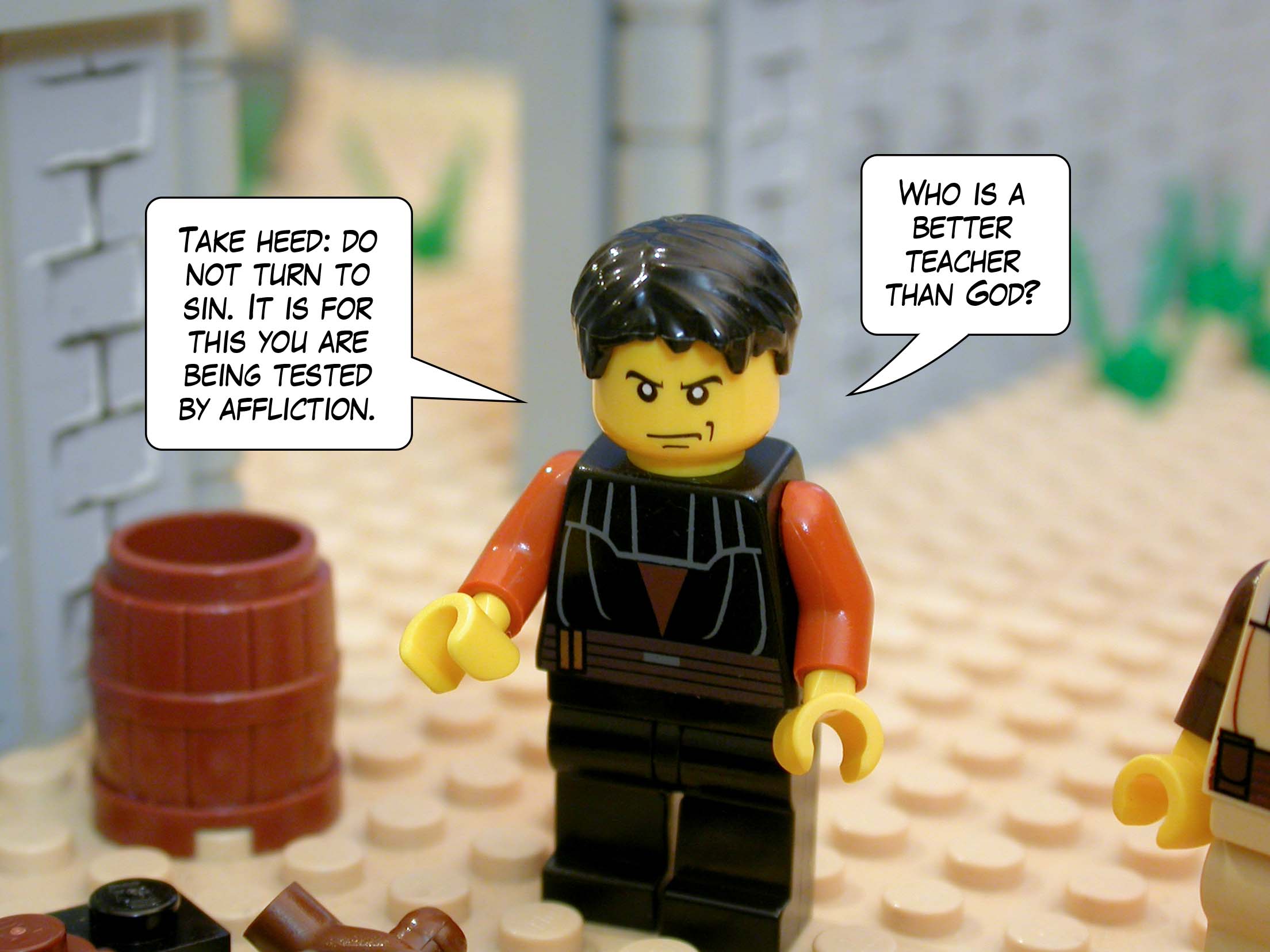 'Take heed: do not turn to sin. It is for this you are being tested by affliction. Who is a better teacher than God?'