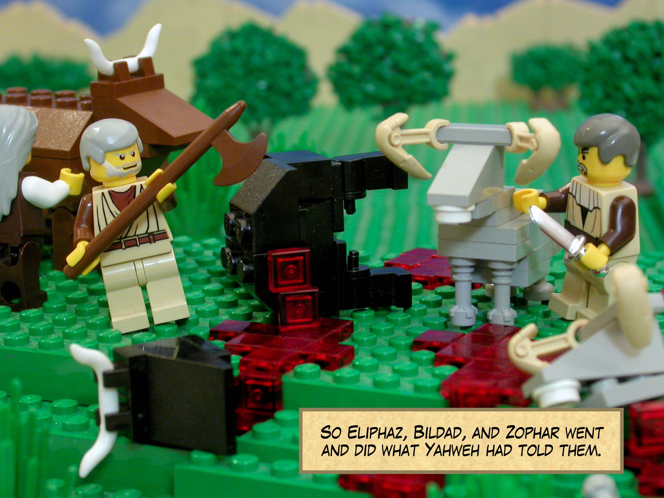 So Eliphaz, Bildad, and Zophar went and did what Yahweh had told them.